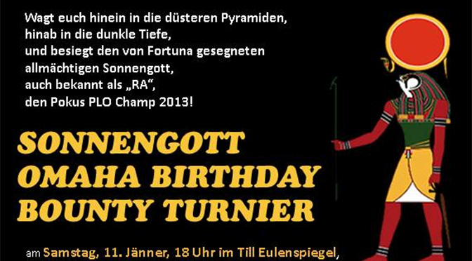 Robert Jelinek wird 3. beim Sonnengott Omaha Birthday Bounty Turnier